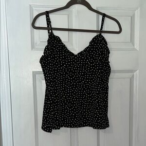 Black Polka Dot Women's Top